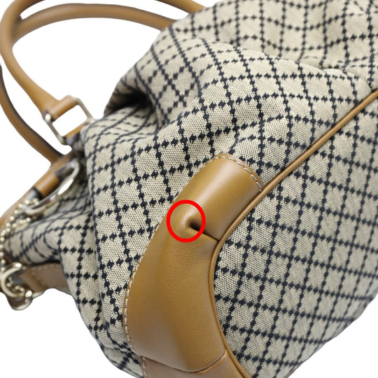 GUCCI Tote Bag 247902 canvas Beige x brown 2WAYShoulder Bag Diamante Women Used Authentic