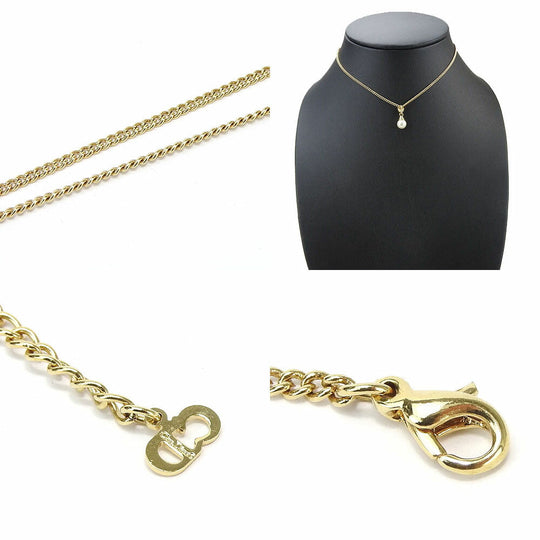 Dior Necklace metal gold Women Used Authentic