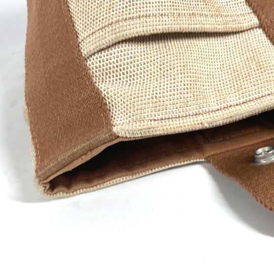 HERMES Handbag canvas Brown Sakso PM Women Used Authentic