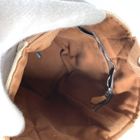 HERMES Handbag canvas Brown Sakso PM Women Used Authentic