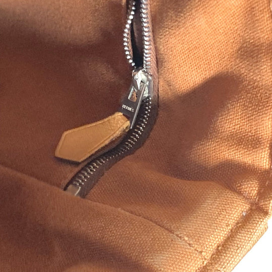 HERMES Handbag canvas Brown Sakso PM Women Used Authentic