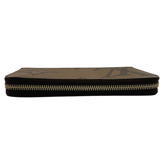 LOUIS VUITTON Long Wallet Purse M69353 Monogram canvas Brown Giant reverse Monogram Zippy wallet mens(Unisex) Used Authentic