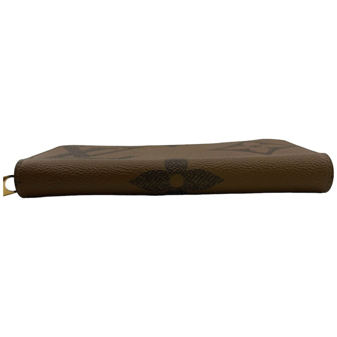 LOUIS VUITTON Long Wallet Purse M69353 Monogram canvas Brown Giant reverse Monogram Zippy wallet mens(Unisex) Used Authentic