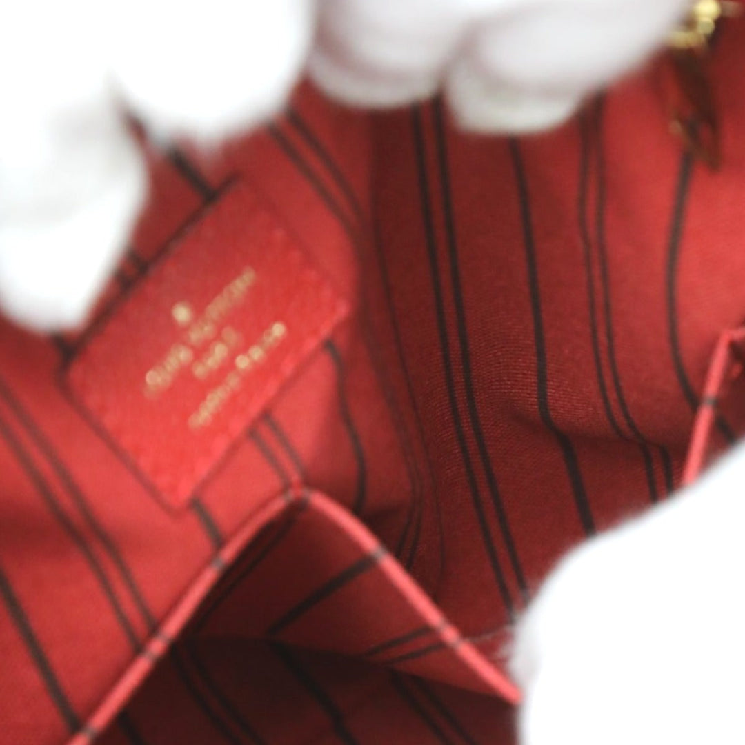 LOUIS VUITTON Handbag M42820 Monogram Ann Platt Red one belt Monogram Ann Platt Spontini Women Used Authentic