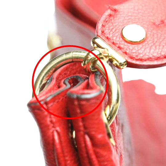 LOUIS VUITTON Handbag M42820 Monogram Ann Platt Red one belt Monogram Ann Platt Spontini Women Used Authentic