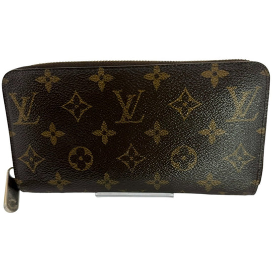 LOUIS VUITTON Long Wallet Purse M60017  Monogram canvas, leather Brown Zippy wallet Monogram Zip Around Women(Unisex) Used Authentic