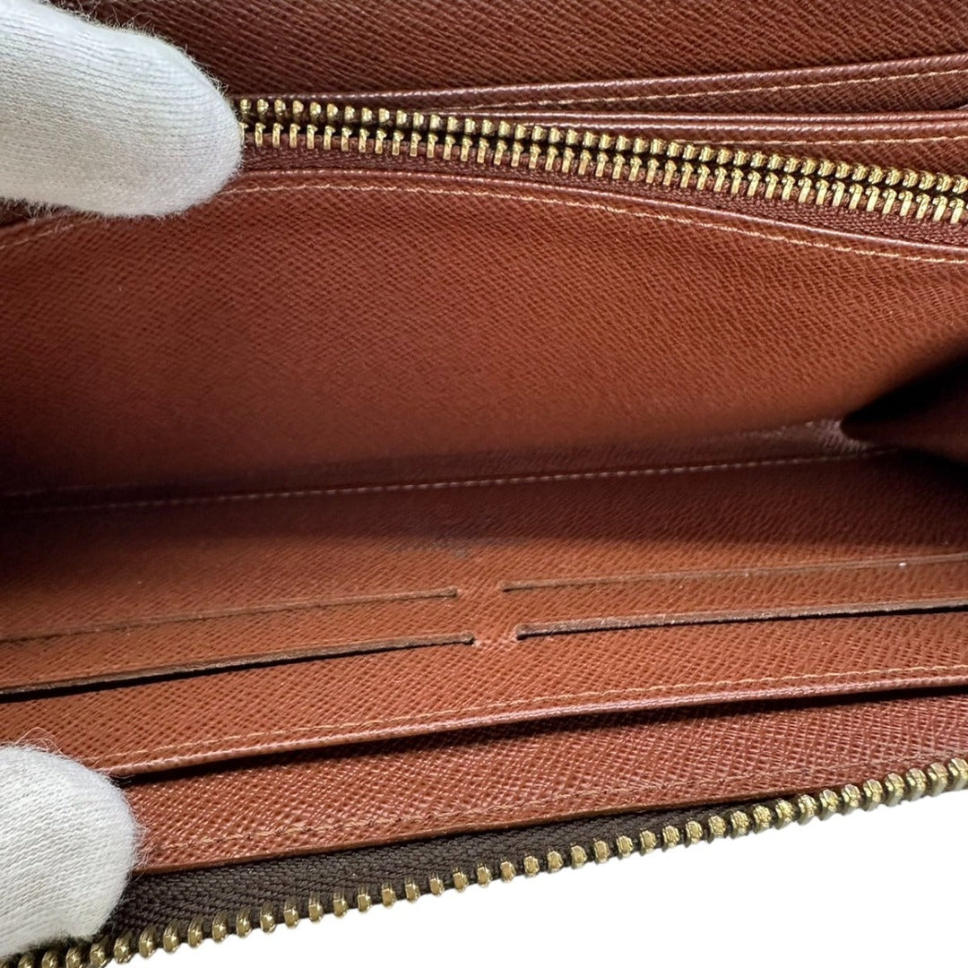 LOUIS VUITTON Long Wallet Purse M60017  Monogram canvas, leather Brown Zippy wallet Monogram Zip Around Women(Unisex) Used Authentic