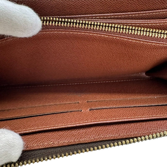LOUIS VUITTON Long Wallet Purse M60017  Monogram canvas, leather Brown Zippy wallet Monogram Zip Around Women(Unisex) Used Authentic