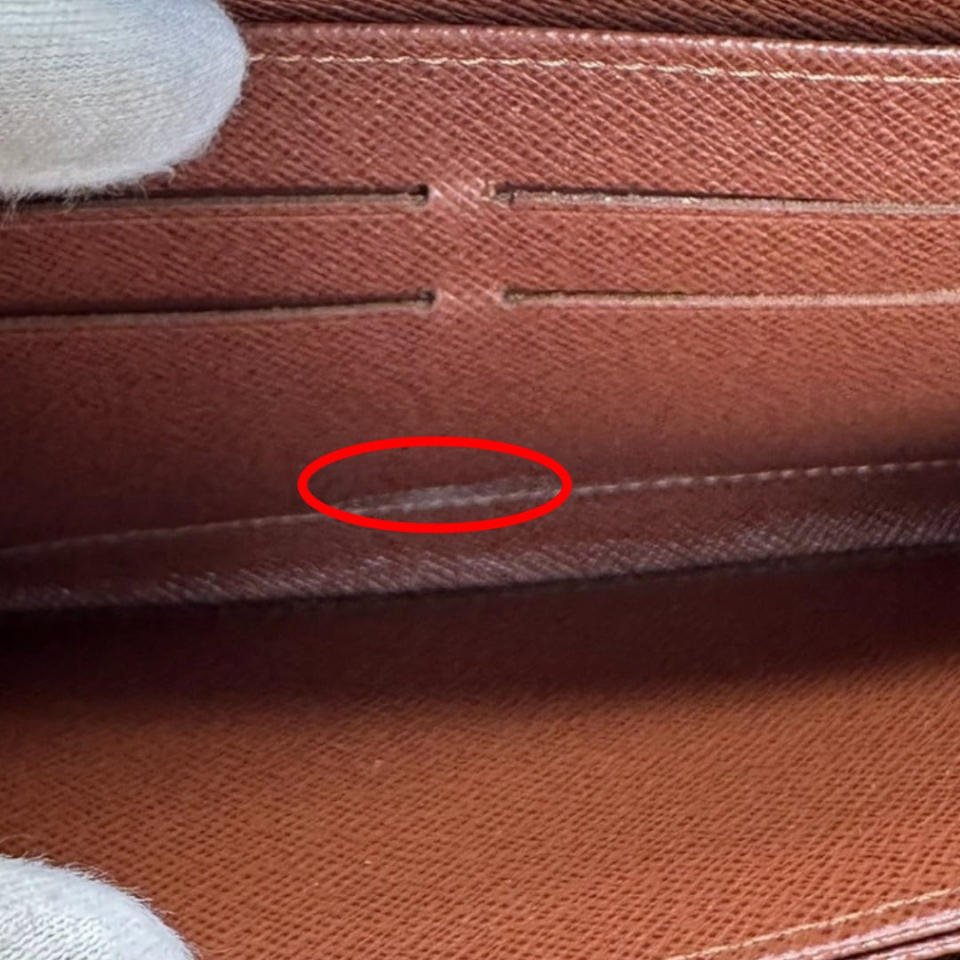 LOUIS VUITTON Long Wallet Purse M60017  Monogram canvas, leather Brown Zippy wallet Monogram Zip Around Women(Unisex) Used Authentic