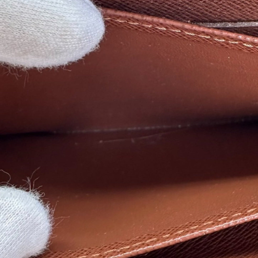 LOUIS VUITTON Long Wallet Purse M60017  Monogram canvas, leather Brown Zippy wallet Monogram Zip Around Women(Unisex) Used Authentic