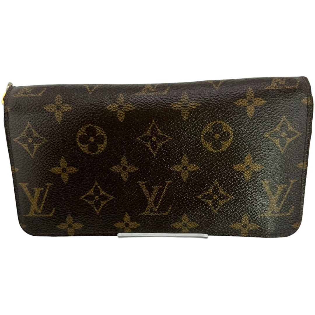 LOUIS VUITTON Long Wallet Purse M60017  Monogram canvas, leather Brown Zippy wallet Monogram Zip Around Women(Unisex) Used Authentic