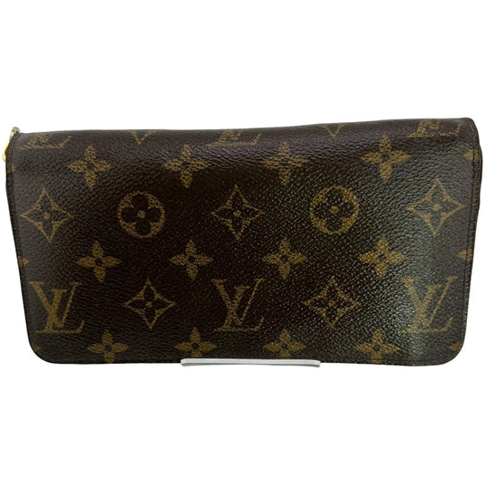 LOUIS VUITTON Long Wallet Purse M60017  Monogram canvas, leather Brown Zippy wallet Monogram Zip Around Women(Unisex) Used Authentic