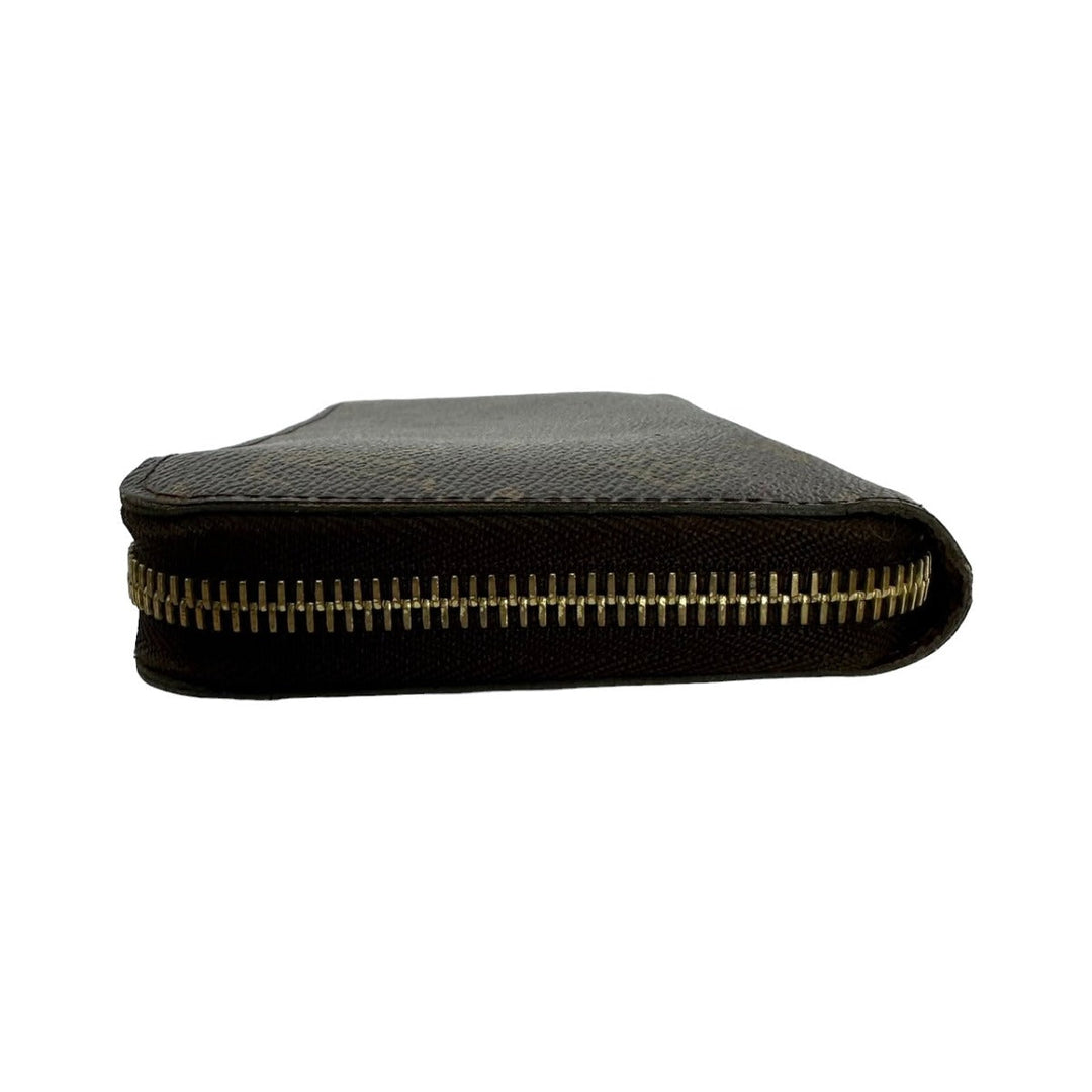 LOUIS VUITTON Long Wallet Purse M60017  Monogram canvas, leather Brown Zippy wallet Monogram Zip Around Women(Unisex) Used Authentic