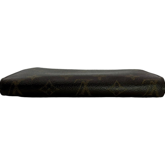 LOUIS VUITTON Long Wallet Purse M60017  Monogram canvas, leather Brown Zippy wallet Monogram Zip Around Women(Unisex) Used Authentic