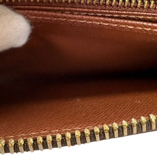 LOUIS VUITTON Long Wallet Purse M60017  Monogram canvas, leather Brown Zippy wallet Monogram Zip Around Women(Unisex) Used Authentic