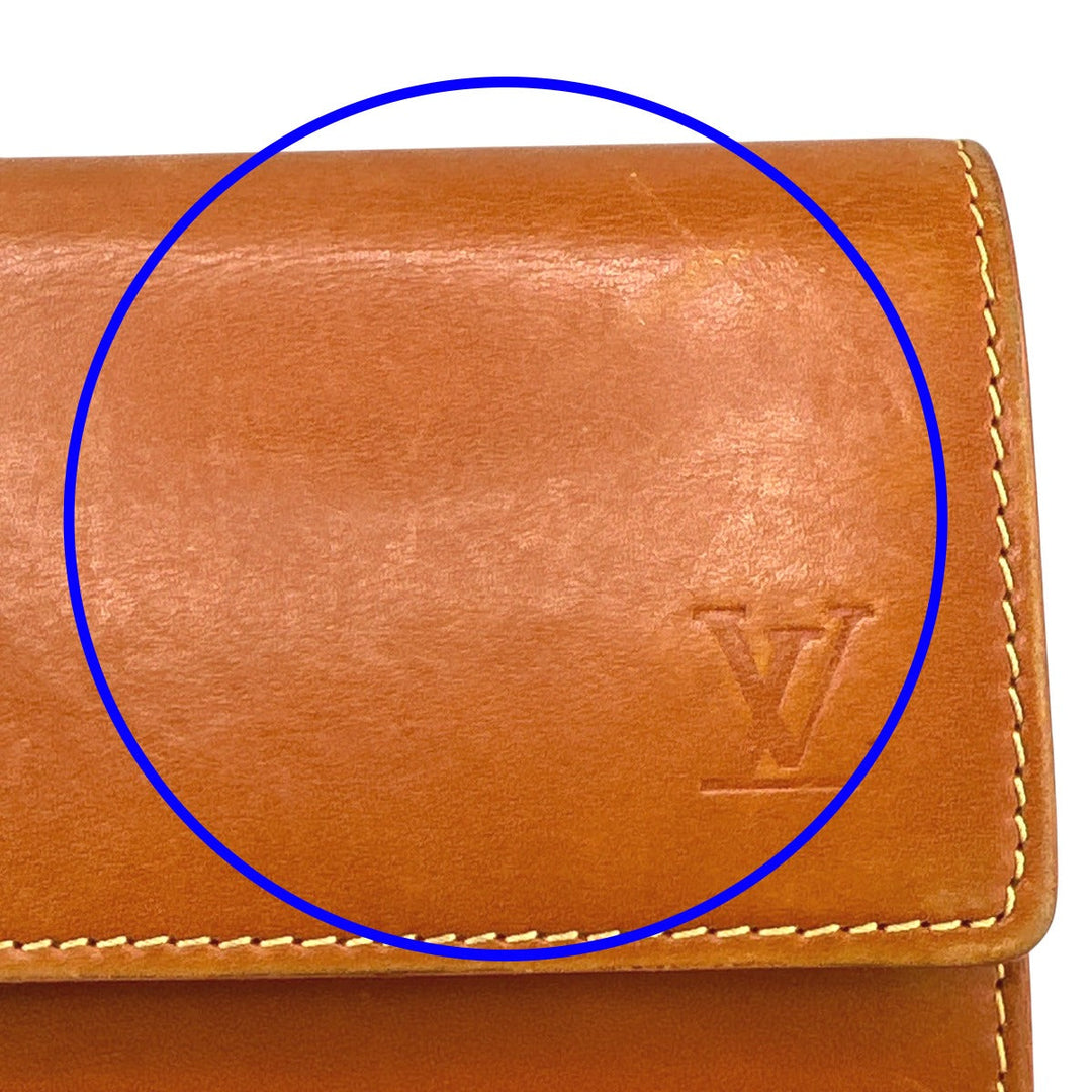 LOUIS VUITTON Long Wallet Purse M85039 leather Camel Zip Around Nomad Portefeuille Sara Women Used Authentic