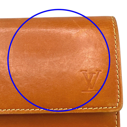 LOUIS VUITTON Long Wallet Purse M85039 leather Camel Zip Around Nomad Portefeuille Sara Women Used Authentic