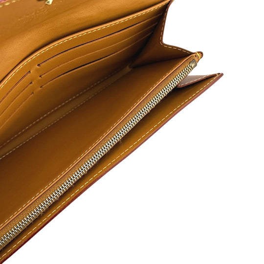 LOUIS VUITTON Long Wallet Purse M85039 leather Camel Zip Around Nomad Portefeuille Sara Women Used Authentic