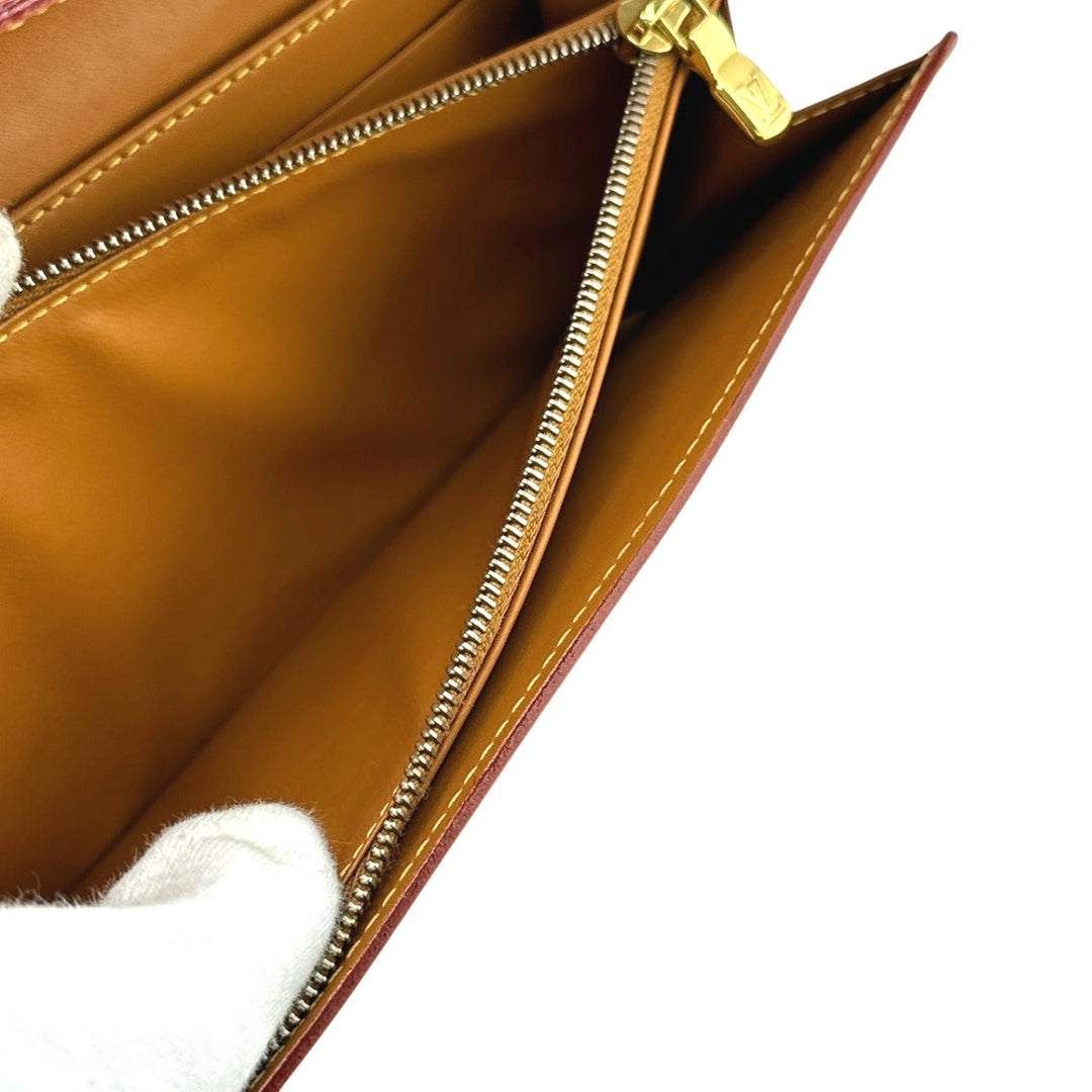 LOUIS VUITTON Long Wallet Purse M85039 leather Camel Zip Around Nomad Portefeuille Sara Women Used Authentic