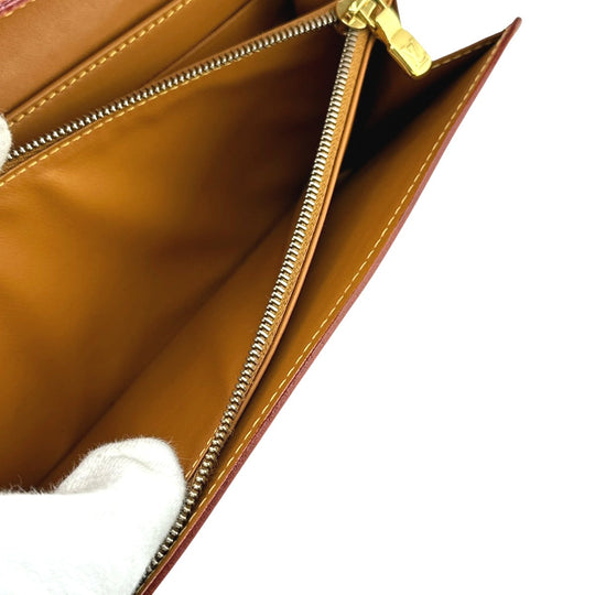 LOUIS VUITTON Long Wallet Purse M85039 leather Camel Zip Around Nomad Portefeuille Sara Women Used Authentic