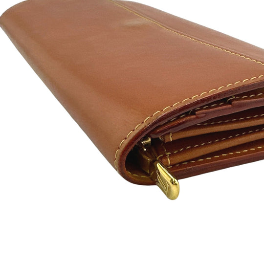 LOUIS VUITTON Long Wallet Purse M85039 leather Camel Zip Around Nomad Portefeuille Sara Women Used Authentic