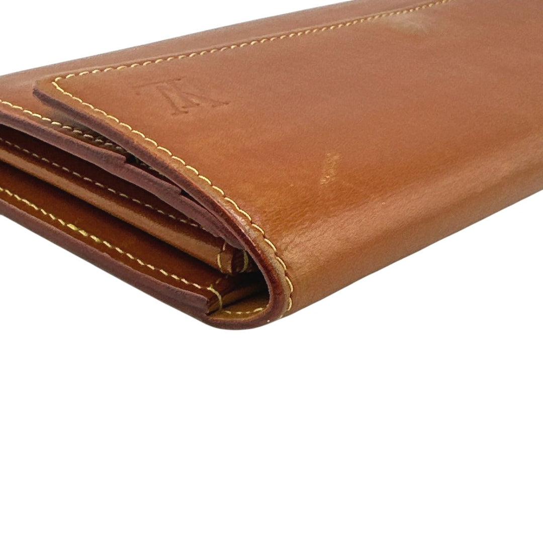 LOUIS VUITTON Long Wallet Purse M85039 leather Camel Zip Around Nomad Portefeuille Sara Women Used Authentic
