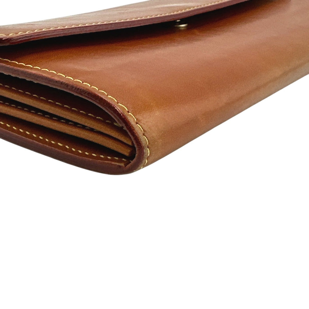 LOUIS VUITTON Long Wallet Purse M85039 leather Camel Zip Around Nomad Portefeuille Sara Women Used Authentic