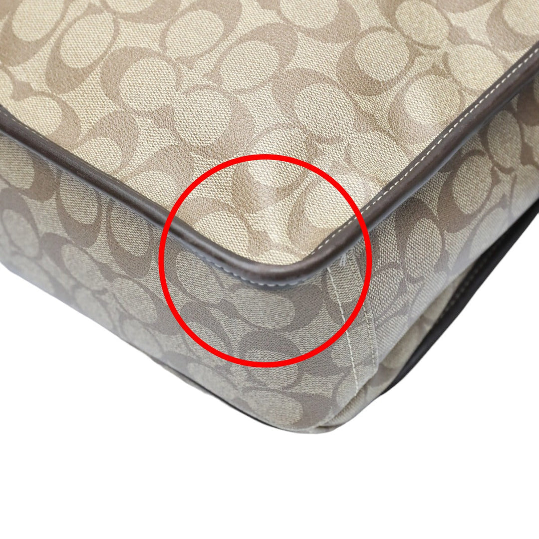 COACH Shoulder Bag F70432 PVC / leather Brown Messenger bag Signature Women Used Authentic