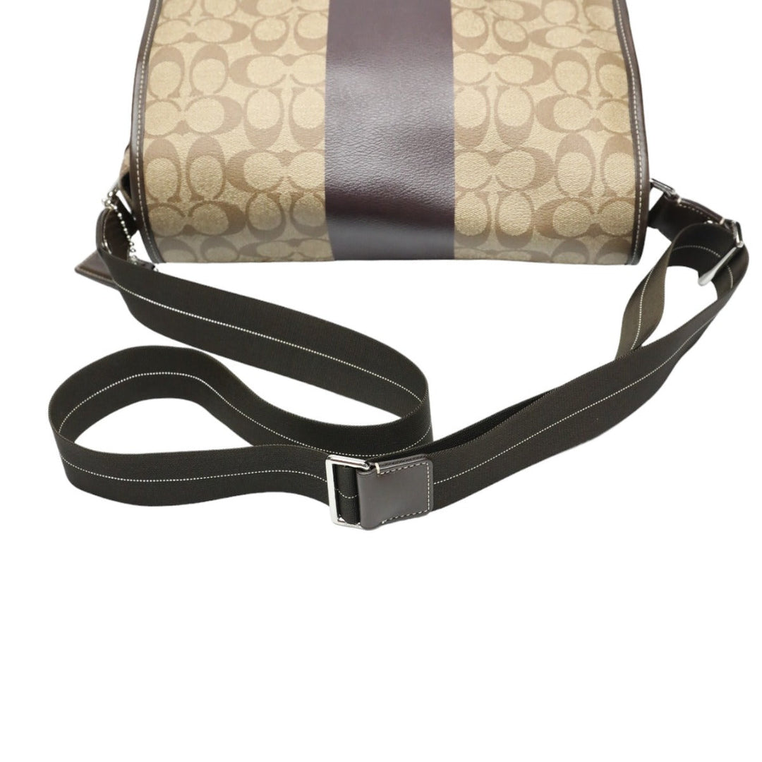 COACH Shoulder Bag F70432 PVC / leather Brown Messenger bag Signature Women Used Authentic