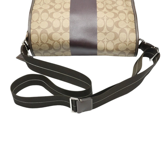 COACH Shoulder Bag F70432 PVC / leather Brown Messenger bag Signature Women Used Authentic