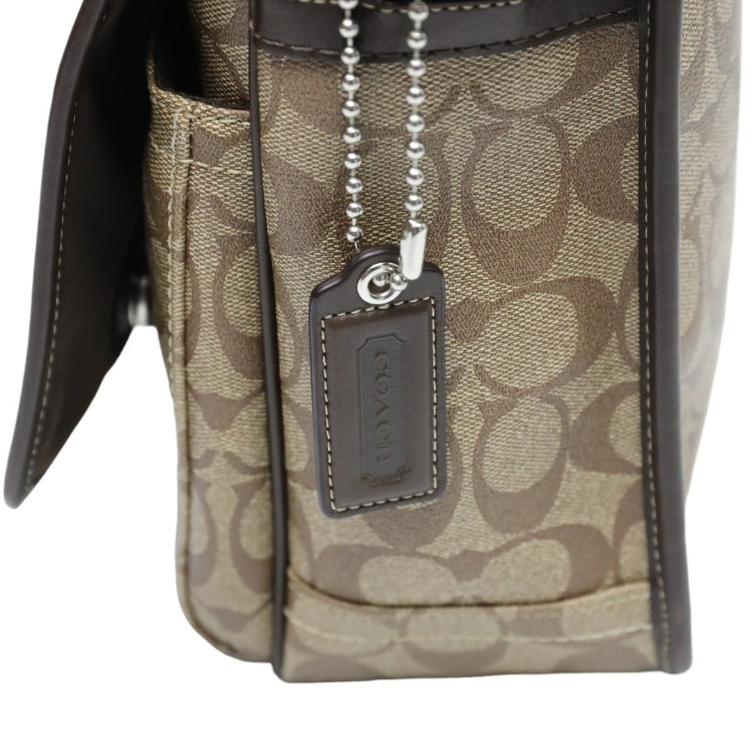 COACH Shoulder Bag F70432 PVC / leather Brown Messenger bag Signature Women Used Authentic