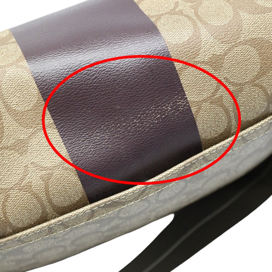 COACH Shoulder Bag F70432 PVC / leather Brown Messenger bag Signature Women Used Authentic