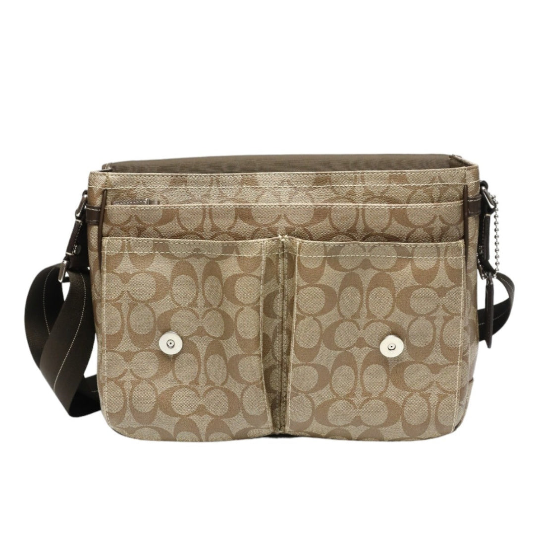 COACH Shoulder Bag F70432 PVC / leather Brown Messenger bag Signature Women Used Authentic