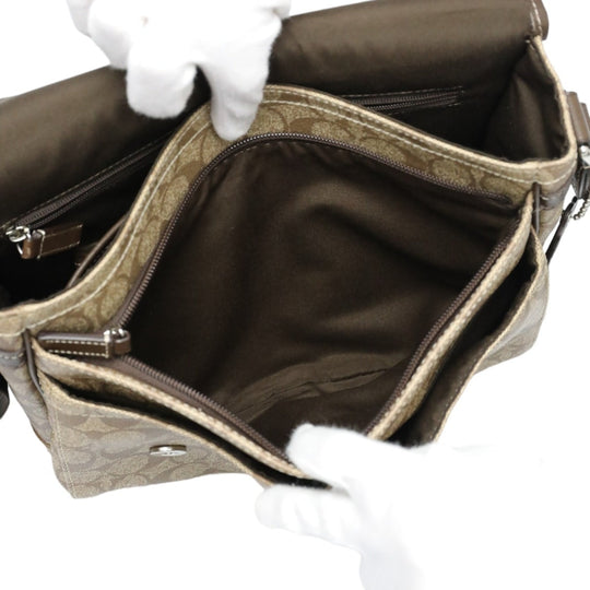 COACH Shoulder Bag F70432 PVC / leather Brown Messenger bag Signature Women Used Authentic