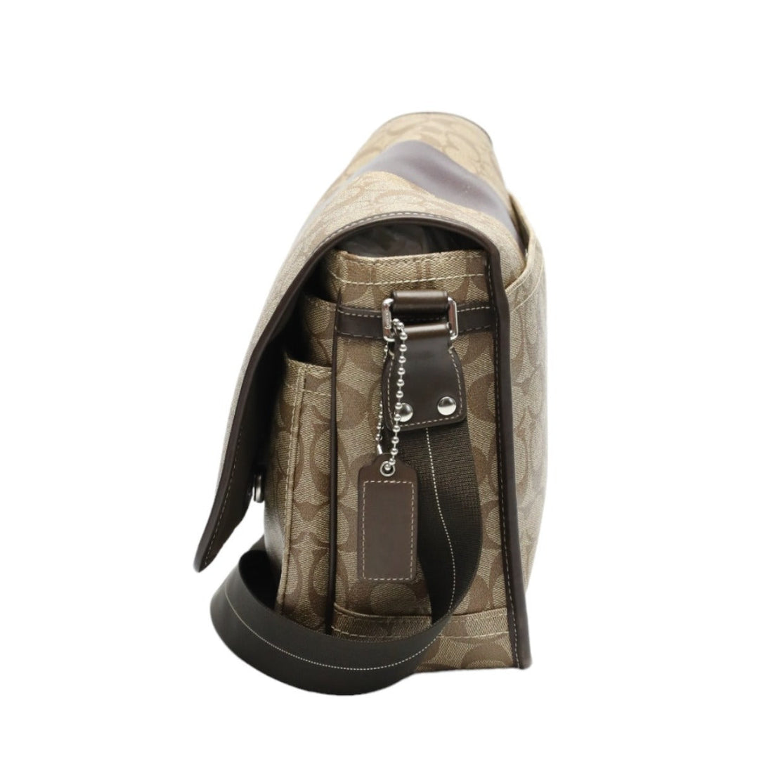 COACH Shoulder Bag F70432 PVC / leather Brown Messenger bag Signature Women Used Authentic