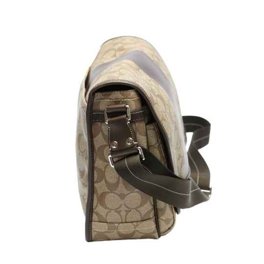 COACH Shoulder Bag F70432 PVC / leather Brown Messenger bag Signature Women Used Authentic