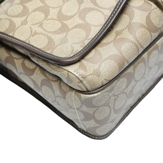 COACH Shoulder Bag F70432 PVC / leather Brown Messenger bag Signature Women Used Authentic