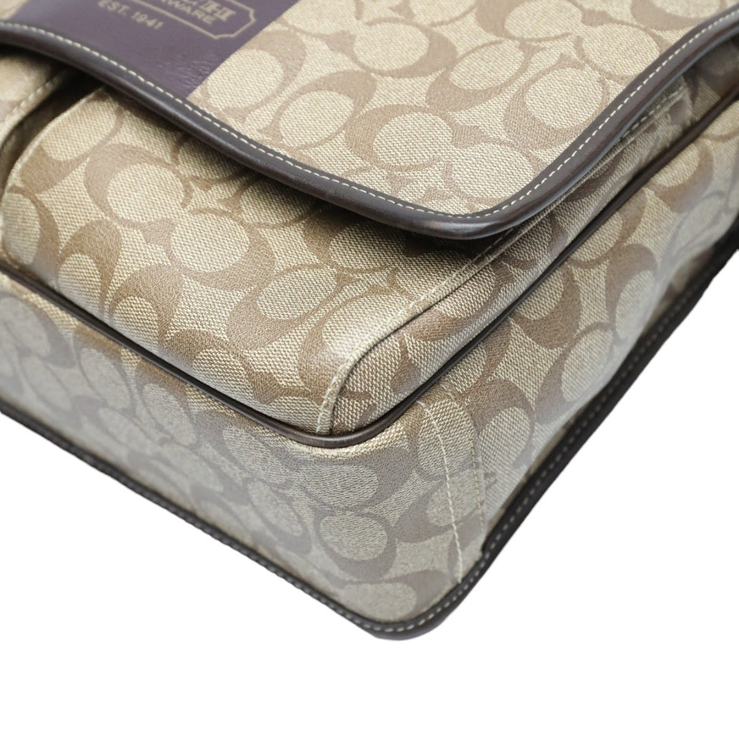 COACH Shoulder Bag F70432 PVC / leather Brown Messenger bag Signature Women Used Authentic