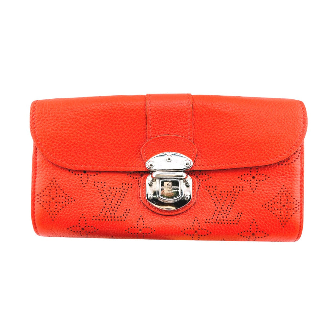 LOUIS VUITTON Long Wallet Purse M58161 Monogram Mahina Coraille Portefeuille Iris Mahina Bifold Walletlong wallet Women Used Authentic