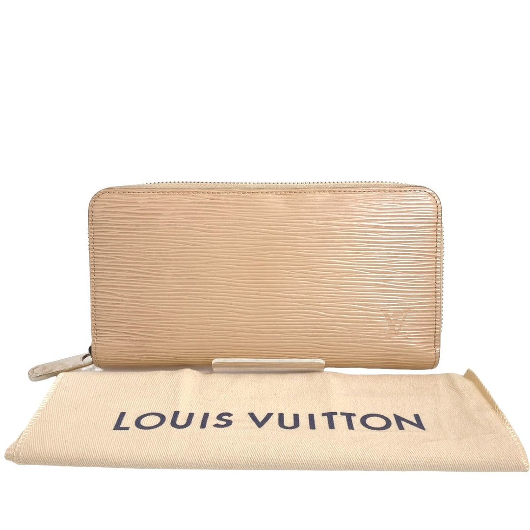 LOUIS VUITTON Long Wallet Purse M67805 Epi Leather beige Long Wallet Purse Epi Zippy wallet Women Used Authentic