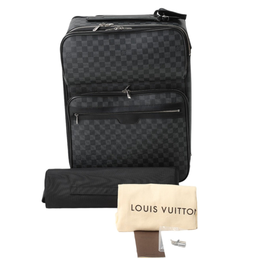 LOUIS VUITTON Carry Bag N23300 Damier Grafitto Canvas gray Travel bag on casters Damier Pegas 55 unisex(Unisex) Used Authentic