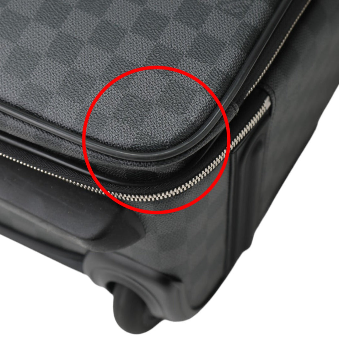 LOUIS VUITTON Carry Bag N23300 Damier Grafitto Canvas gray Travel bag on casters Damier Pegas 55 unisex(Unisex) Used Authentic