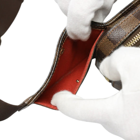 LOUIS VUITTON Sling bag N51994 Damier canvas Ebene Waist pouch Damier Geronimos mens Used Authentic