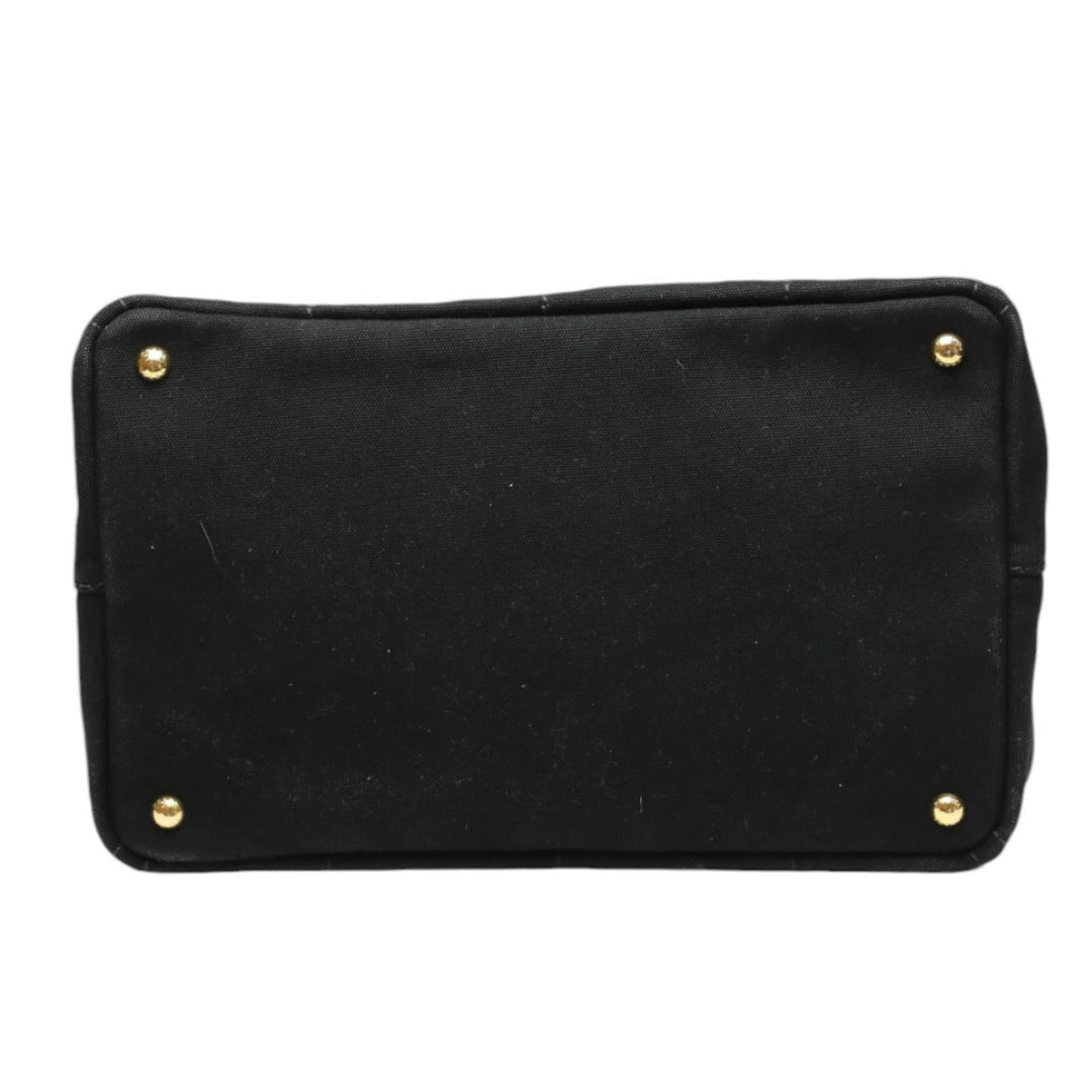 PRADA Tote Bag 1BG642 canvas black 2WAY bag Shoulder Bag Kanapa GM Women Used Authentic