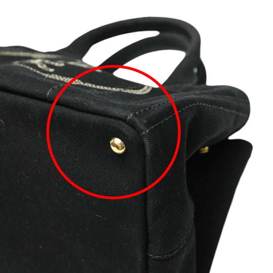 PRADA Tote Bag 1BG642 canvas black 2WAY bag Shoulder Bag Kanapa GM Women Used Authentic