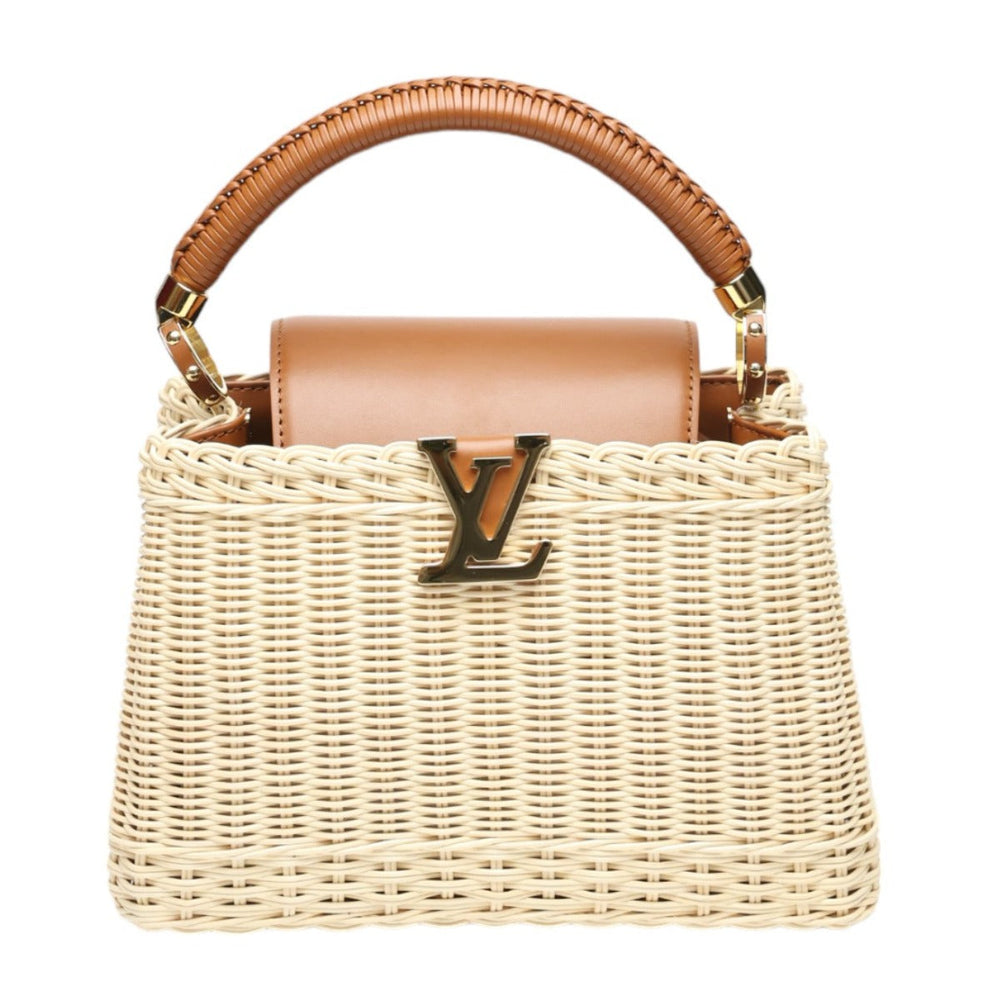 LOUIS VUITTON Shoulder Bag M22173 Leather, Rattan Brown x beige Capusine BB Leather x Rattan Women Used Authentic
