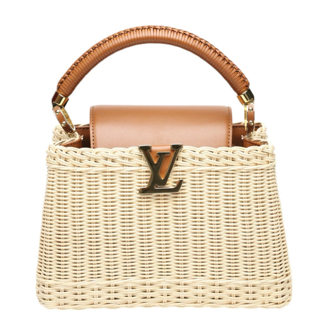 LOUIS VUITTON Shoulder Bag M22173 Leather, Rattan Brown x beige Capusine BB Leather x Rattan Women Used Authentic