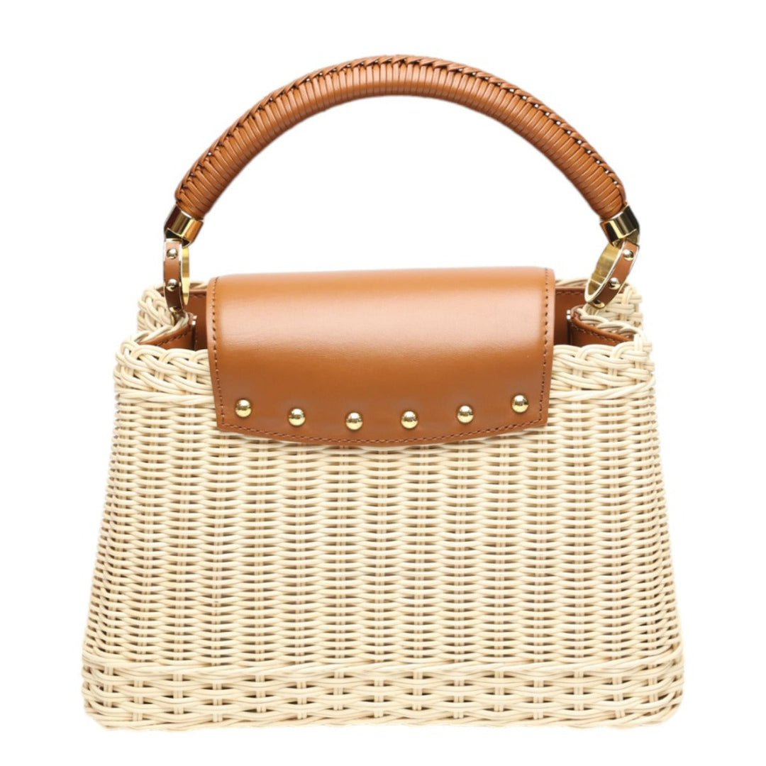 LOUIS VUITTON Shoulder Bag M22173 Leather, Rattan Brown x beige Capusine BB Leather x Rattan Women Used Authentic