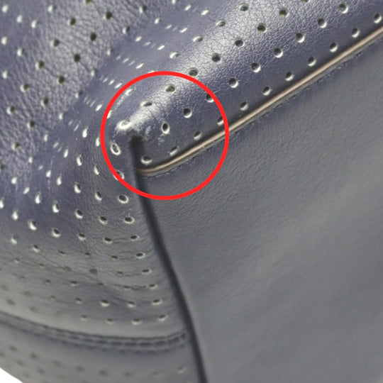 COACH Shoulder Bag F22762 leather Navy Shoulder Bag fringe Crossbody Women Used Authentic