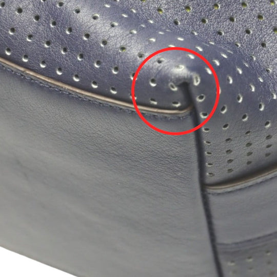 COACH Shoulder Bag F22762 leather Navy Shoulder Bag fringe Crossbody Women Used Authentic